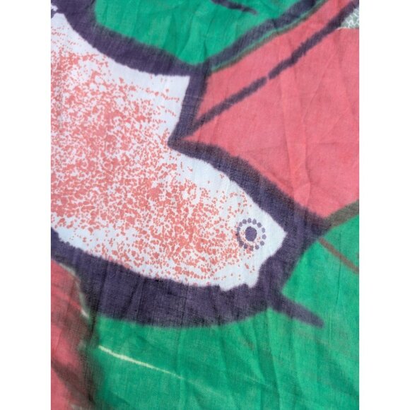 XL Toucan Palm Tree Sheer Scarf 48.5" X 68.5"  Designer Style Tropical READ FLAW - Picture 12 of 16